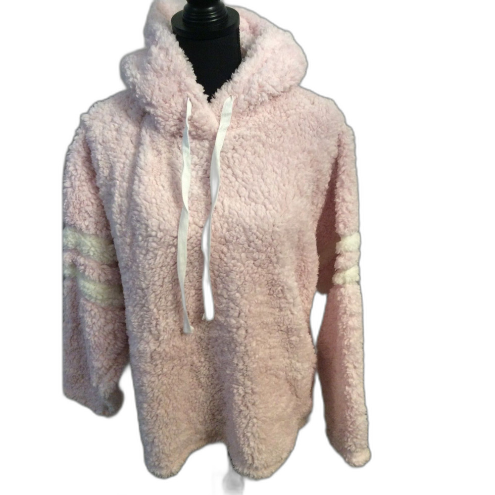 New NWT Pink Sherpa Fuzzy Comfy Pullover Size XL
